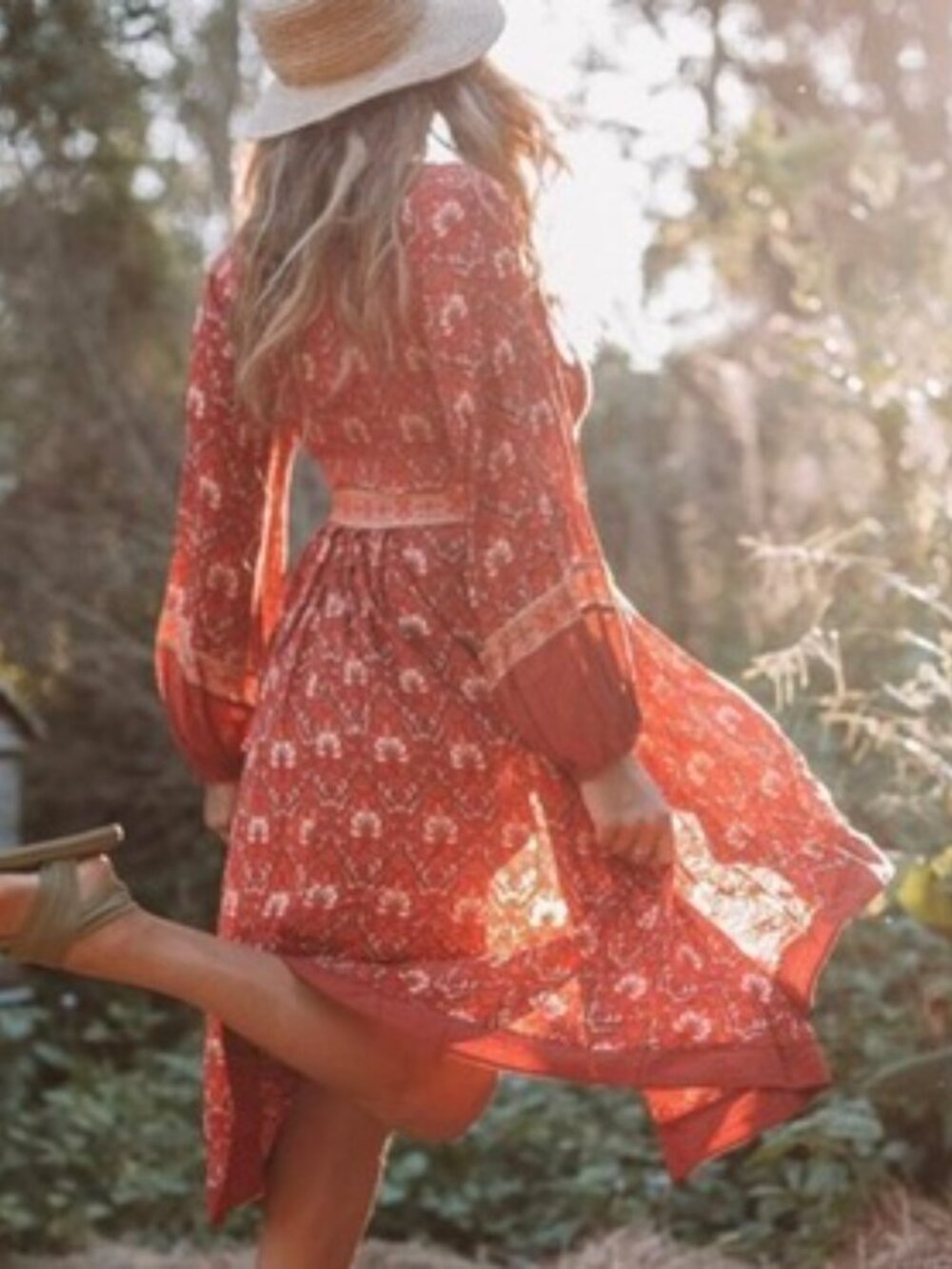 Spell & The Gypsy Collective Red Jewel Soirée Midi Wrap Dress | Small | Boho